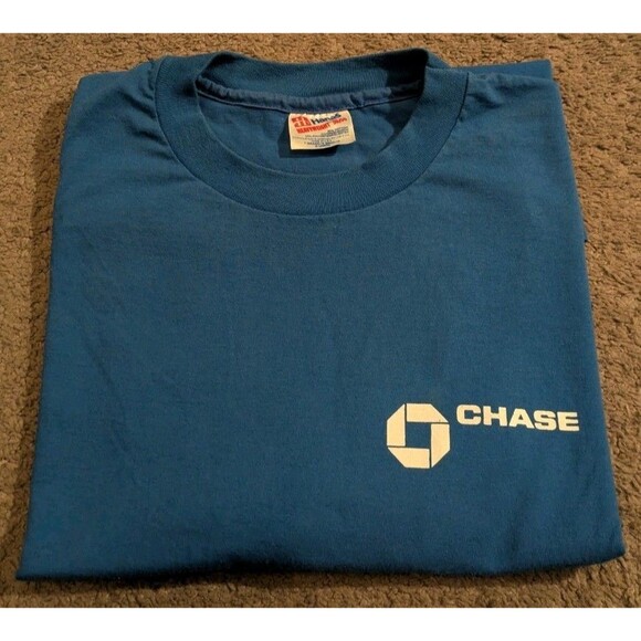 Vintage Chase Bank Teamwork Vision Success Action T-Shirt Made in USA Men's XL - Picture 1 of 7